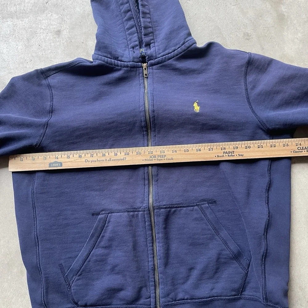 Polo Ralph Lauren Men's‎ Signature Navy Blue Fleece Hoodie Zip-Up Jacket Size L